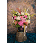 Hydrangea and Peonies Hat Box scaled 1