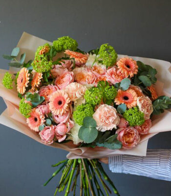 creamsicle roses gerberas