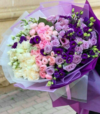 WhitePink and Purple Bouquet